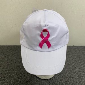 National Breast Cancer Foundation Ball Cap Womens OSFM White Pink Strapback Hat